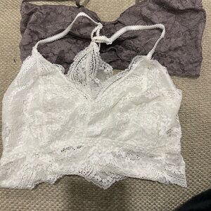 Gilligan & O'Malley Lace Bandeau - White and Brown